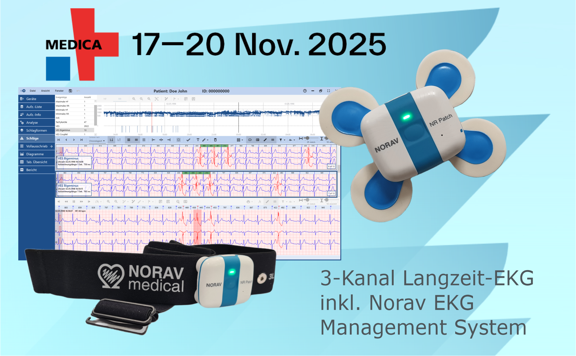 Langzeit-EKG-Kit M25 inkl. Datenbank - 14 Tage EKG-Überwachung