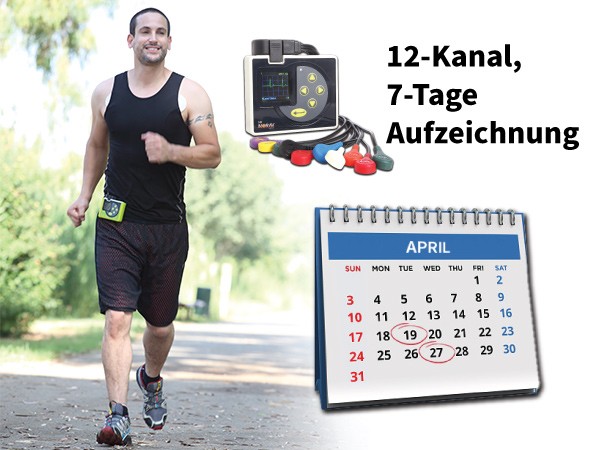 Digitaler 12-Kanal, 7-Tage Langzeit-EKG Recorder